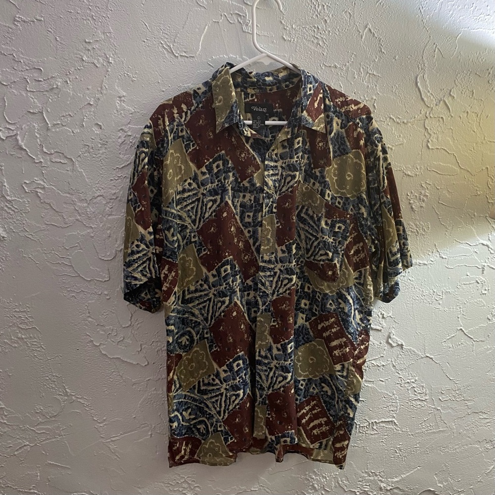 Preowned - Vintage Volare silk shirt - short sleeve button down Large